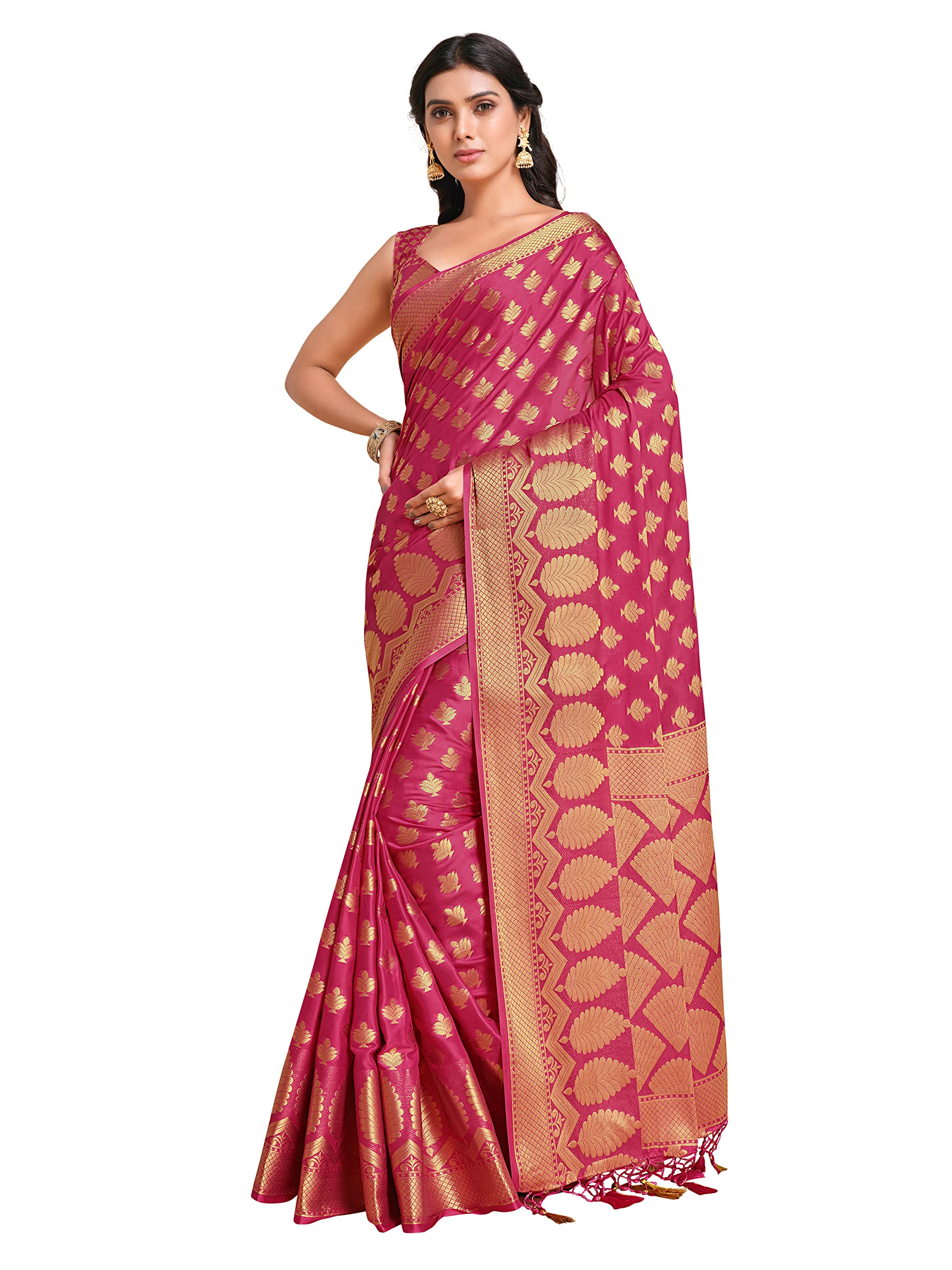 Jashiya MIMOSA - Exuberant Elegance in Pink Crepe Saree